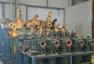 鑫海公司生產的內襯耐磨橡膠過流件是水力旋流器，延長了旋流器的使用壽命